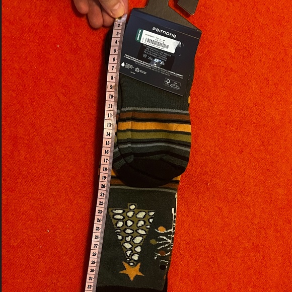 Green jacquard Xmas tree merino wool blend thermal socks made in Italy NWT - Picture 6 of 8